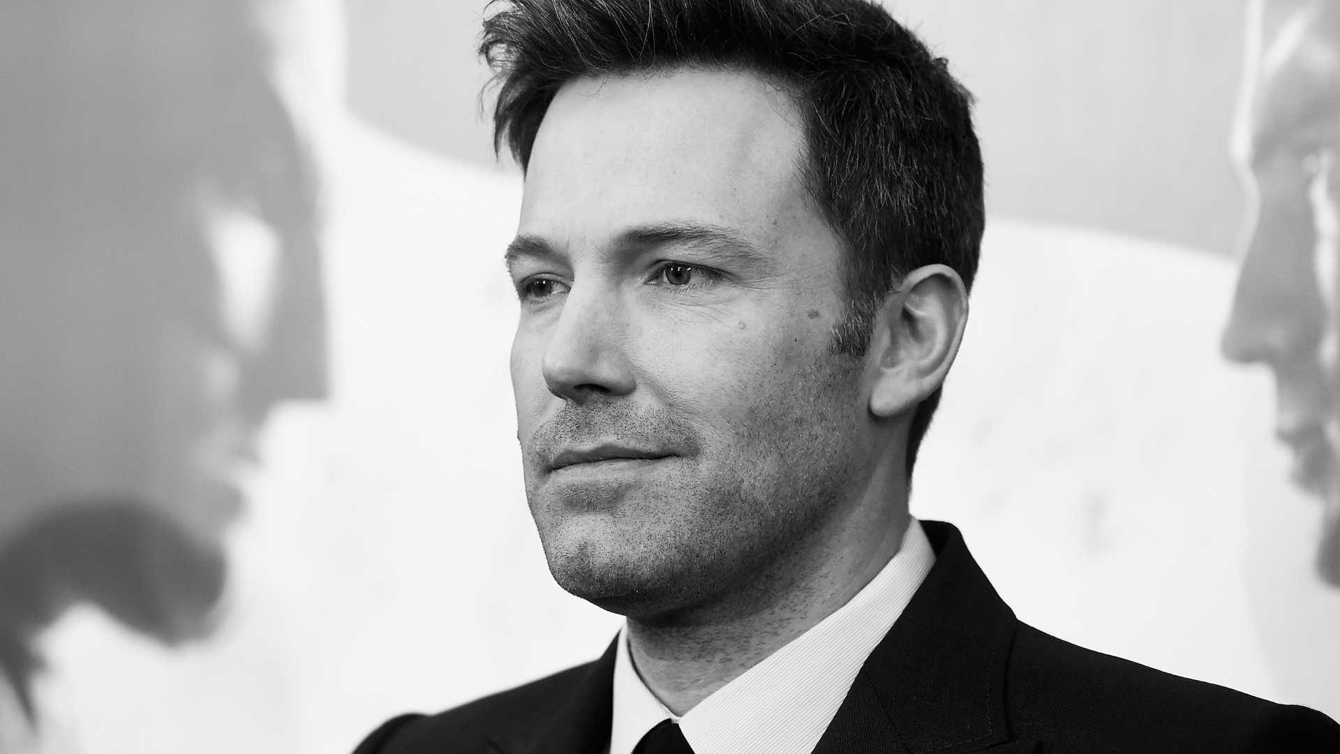 Popular actor Ben Affleck black and white photo