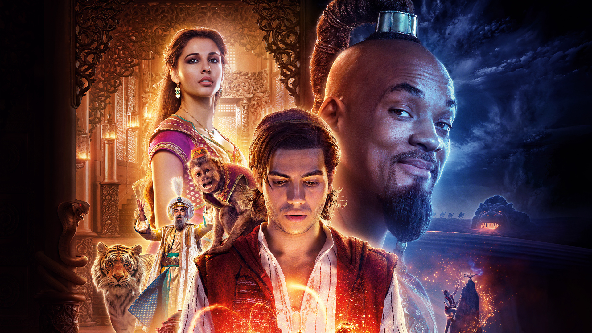 Постер нового фильма фэнтези Аладдин, 2019 
