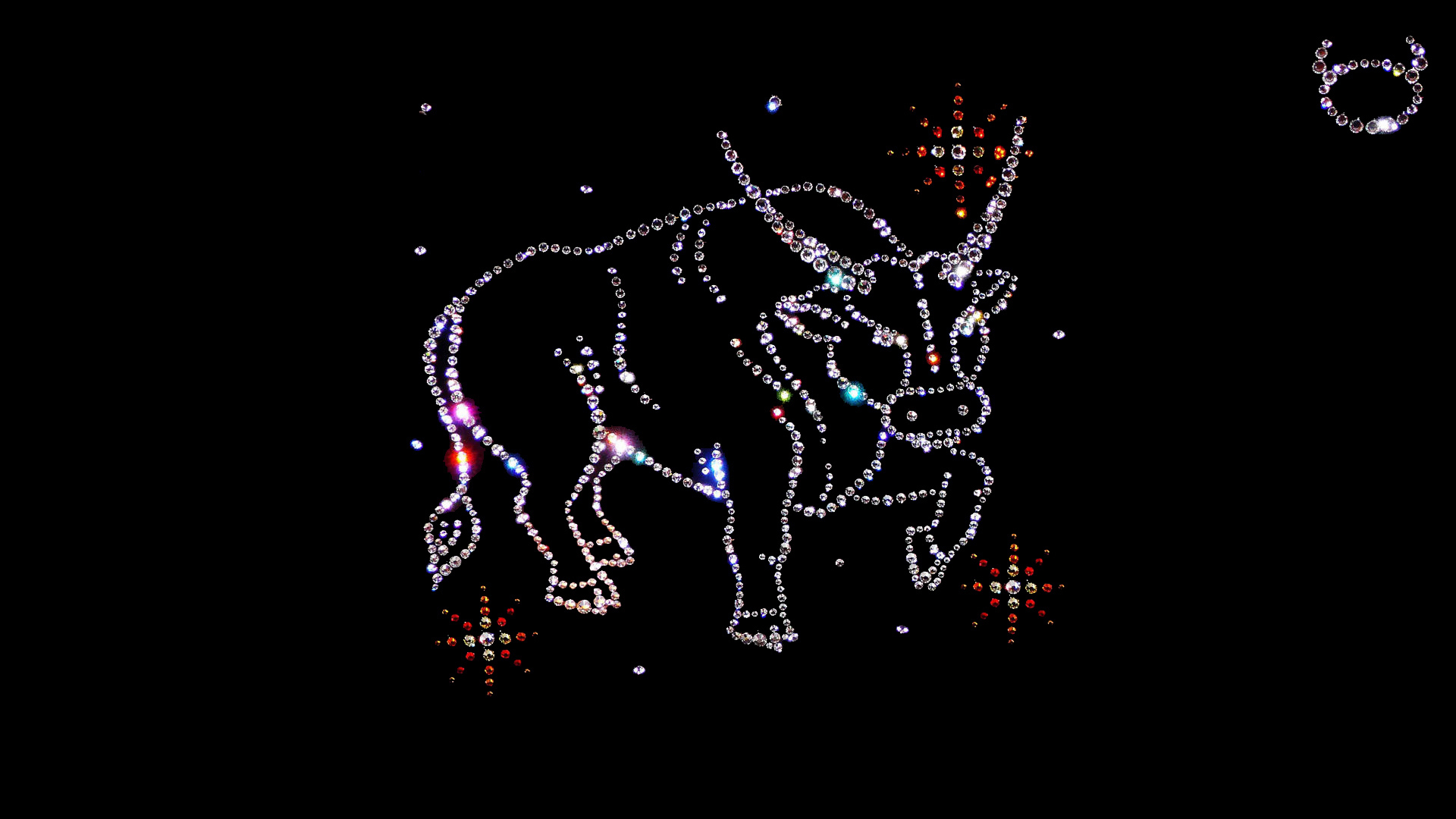 Блестящий знак зодиака телец на черном фоне