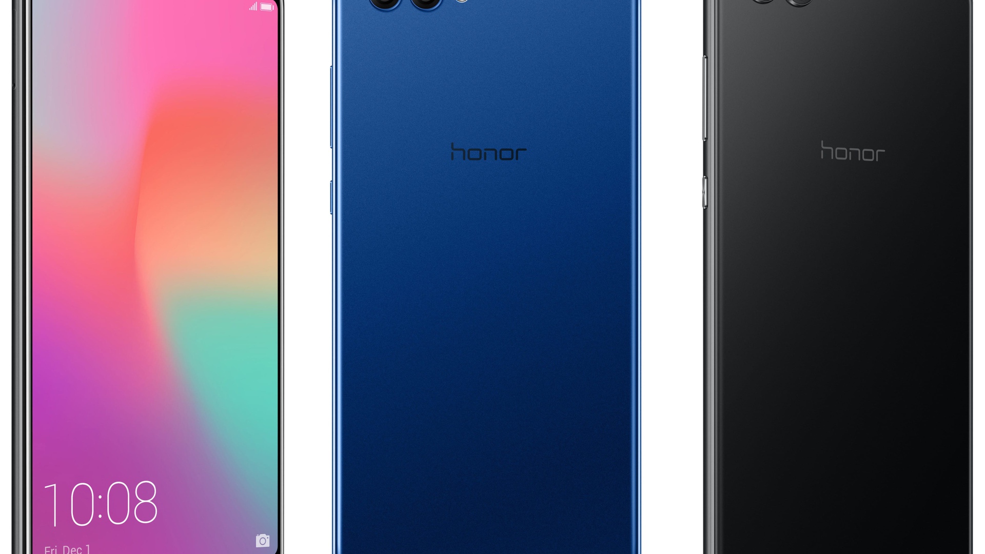 Новый смартфон Honor 10 на белом фоне