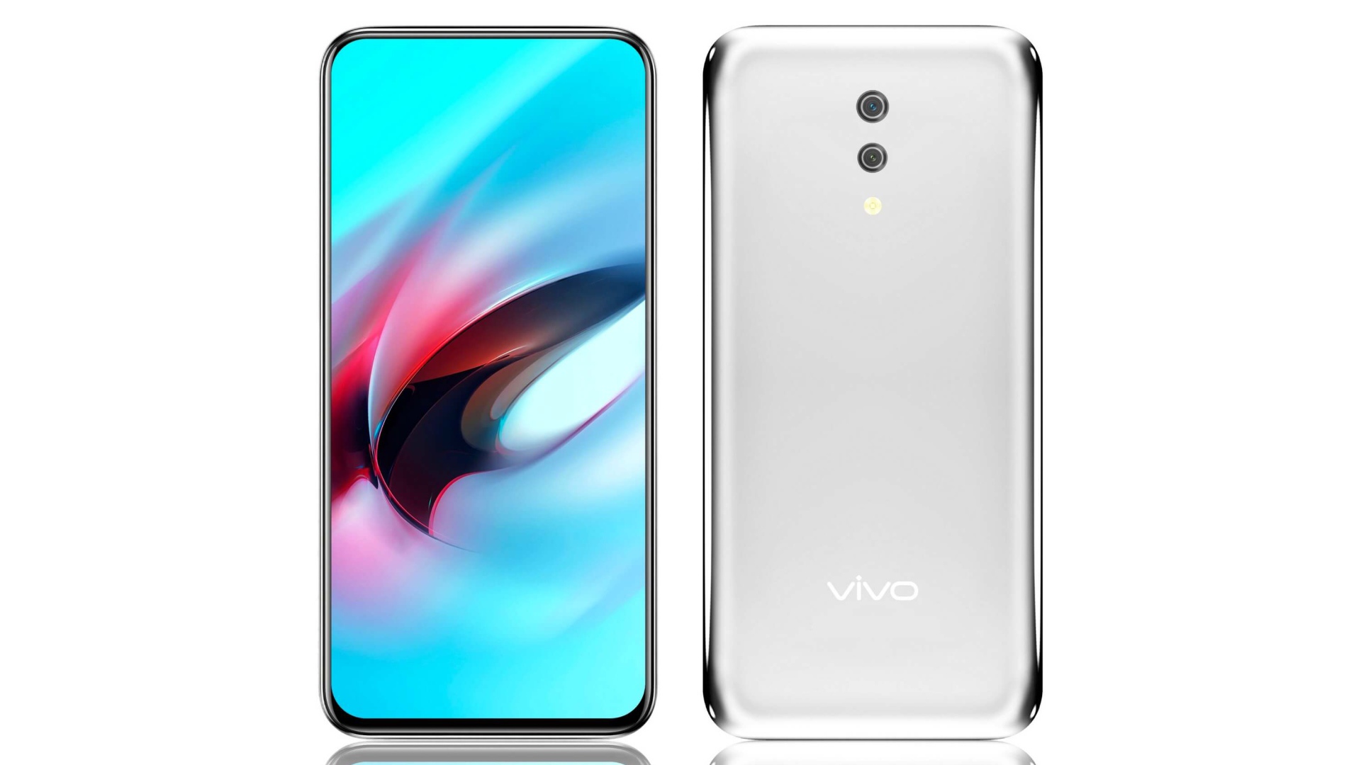 Смартфон Vivo APEX на белом фоне, 2019 года
