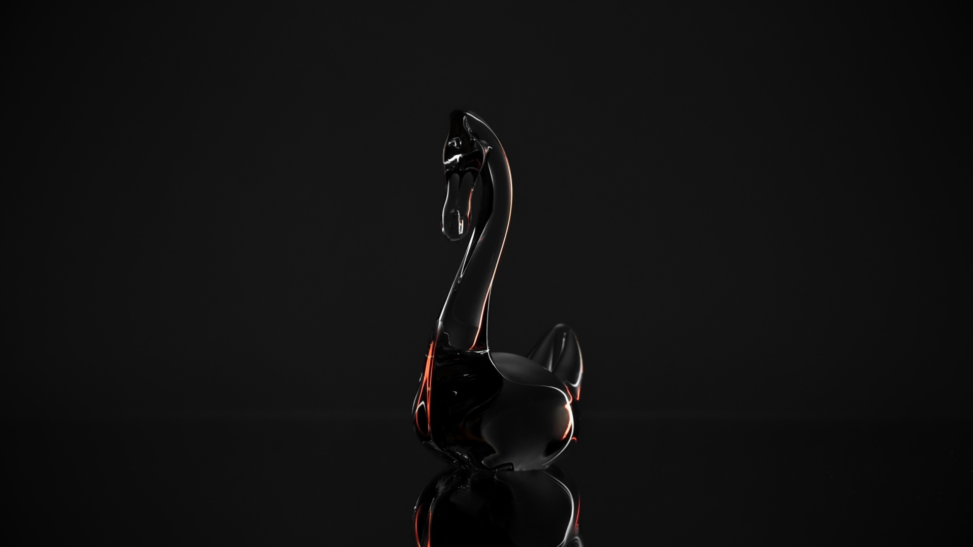 Хрустальный гусь на сером фоне 3д графика