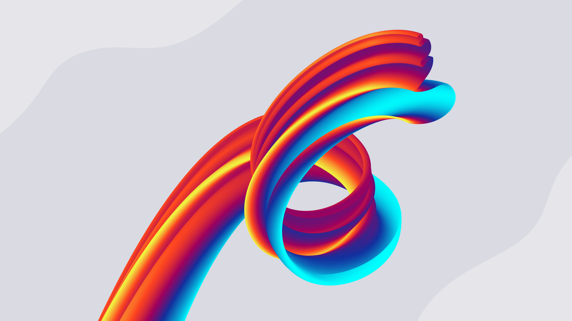 Разноцветные абстрактные волны на сером фоне