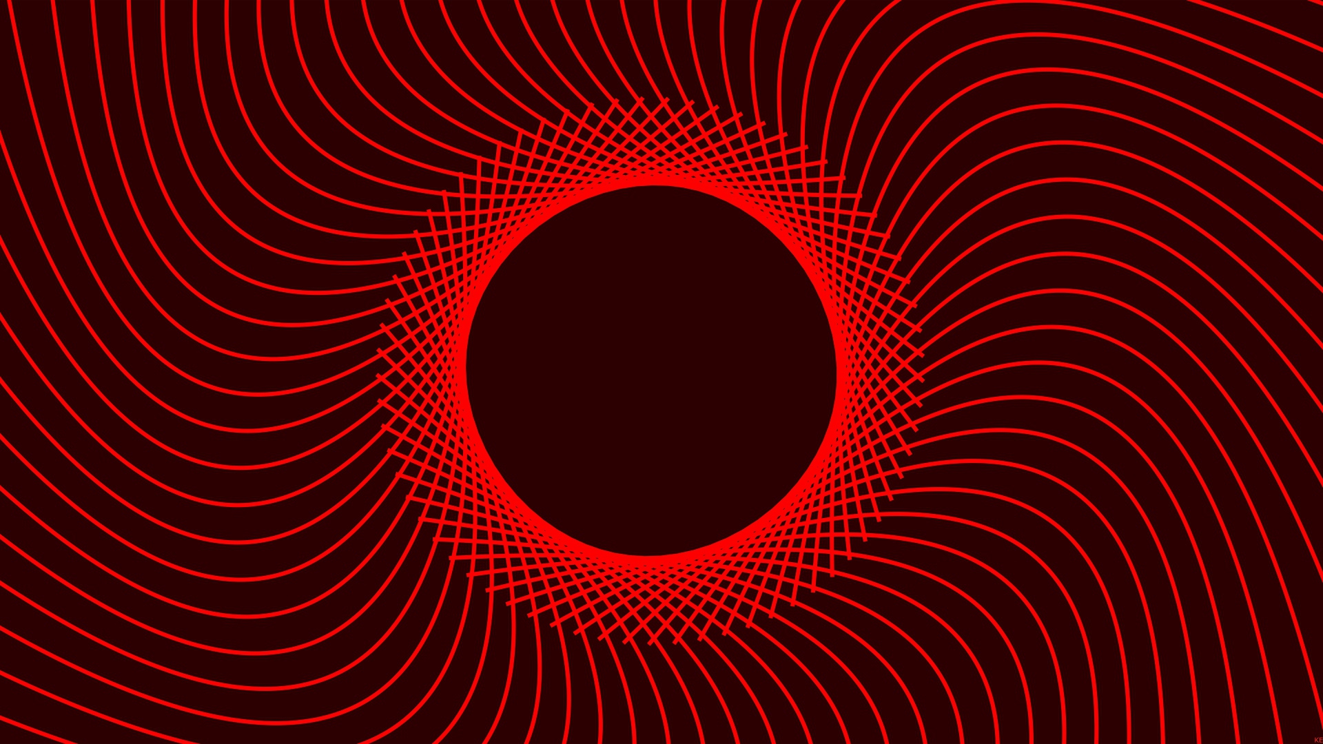 Красный абстрактный круг с линиями 