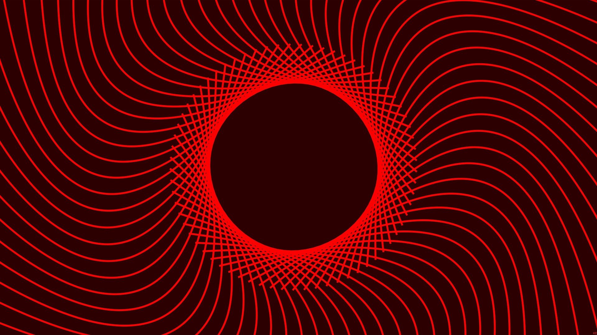 Красный абстрактный круг с линиями 