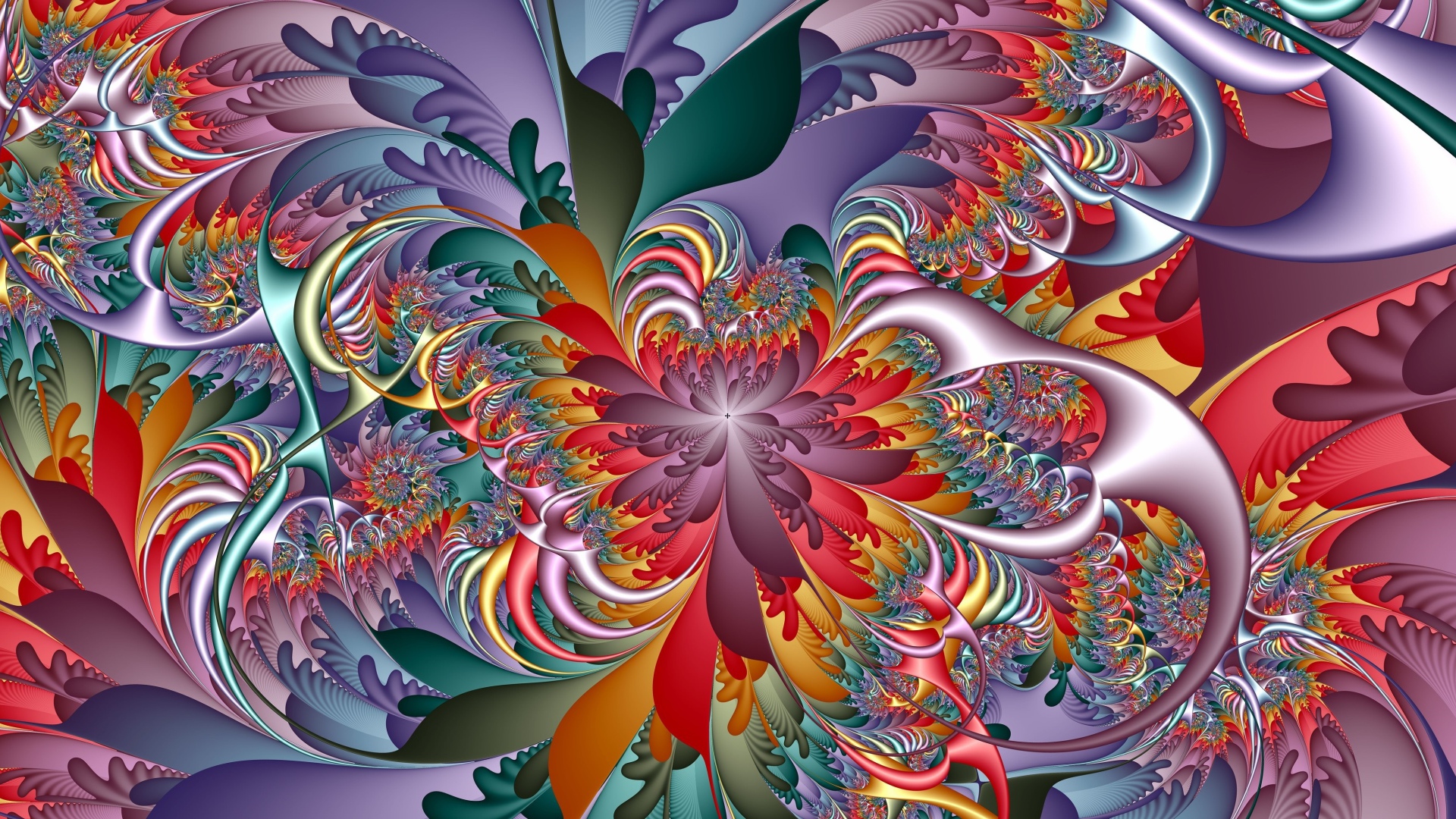 Необычный цветочный узор 3д графика 