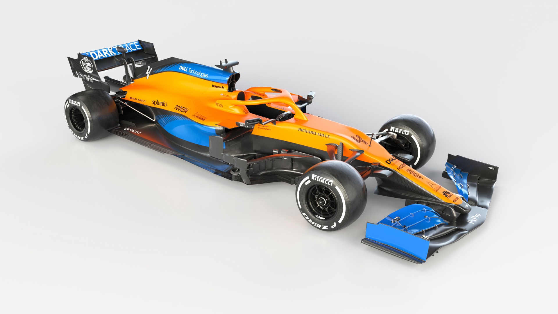 Гоночный автомобиль McLaren MCL35,  2020 года вид сверху 