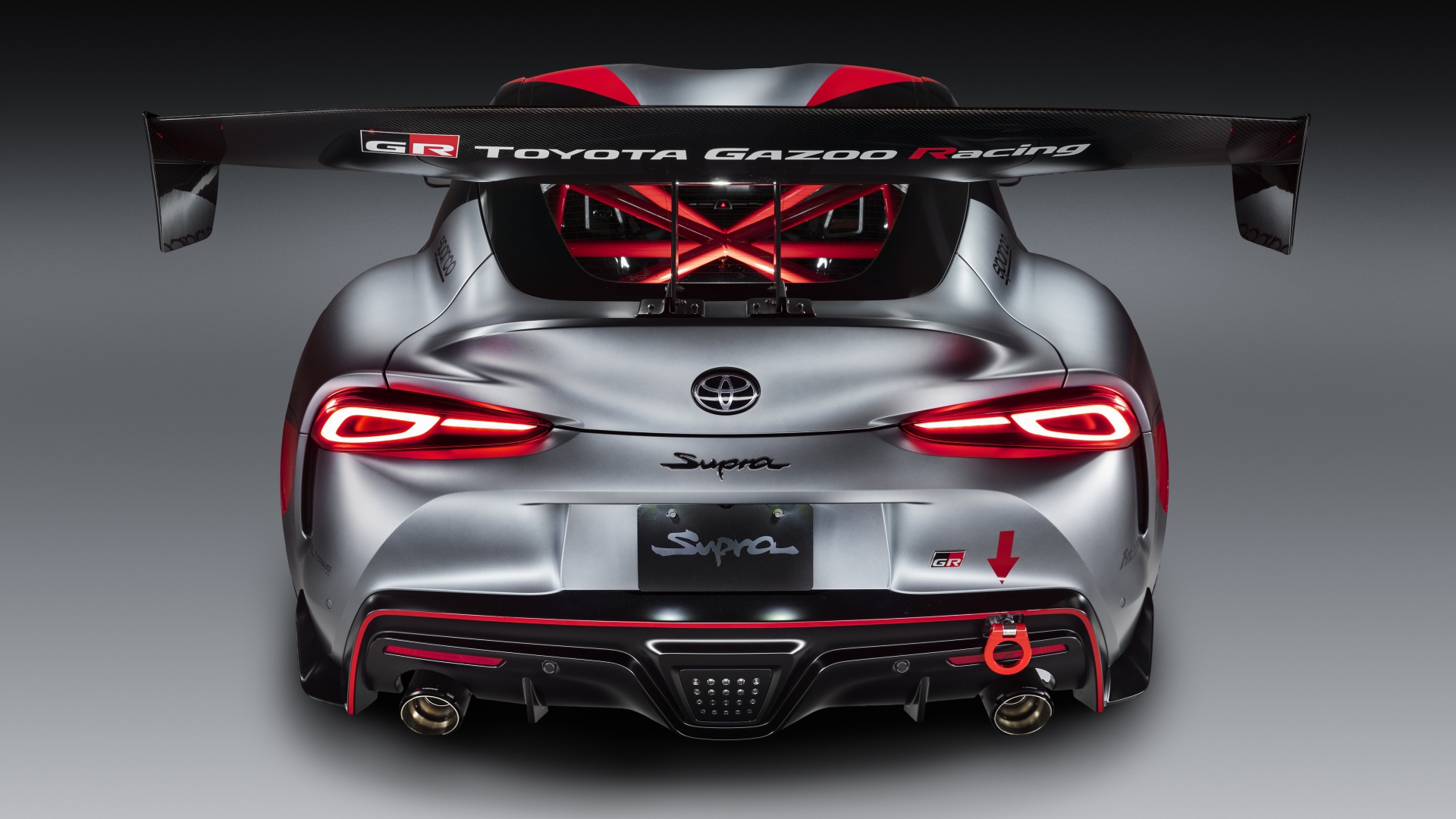 Спортивный автомобиль Toyota GR Supra Track Concept 2020 года вид сзади
