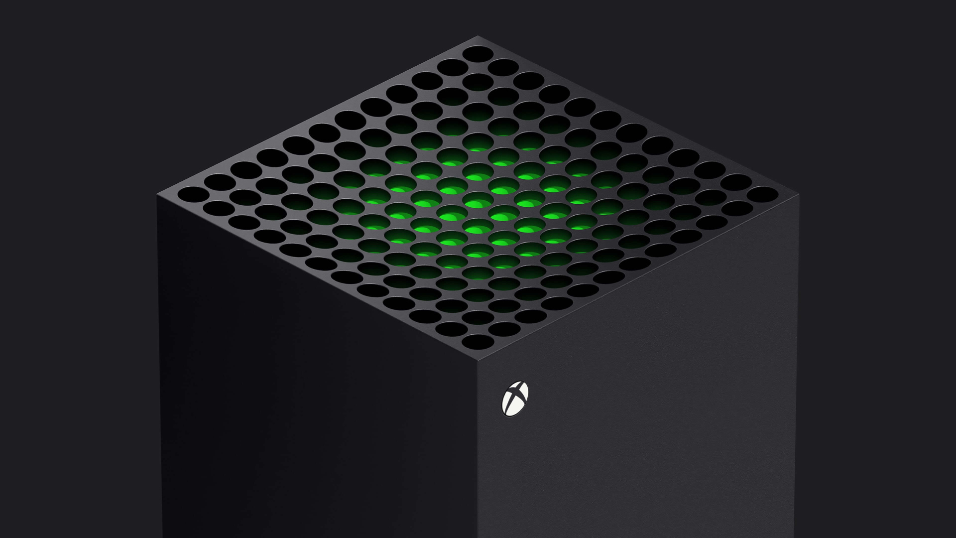 Черный Xbox Series X с зеленой серединой 