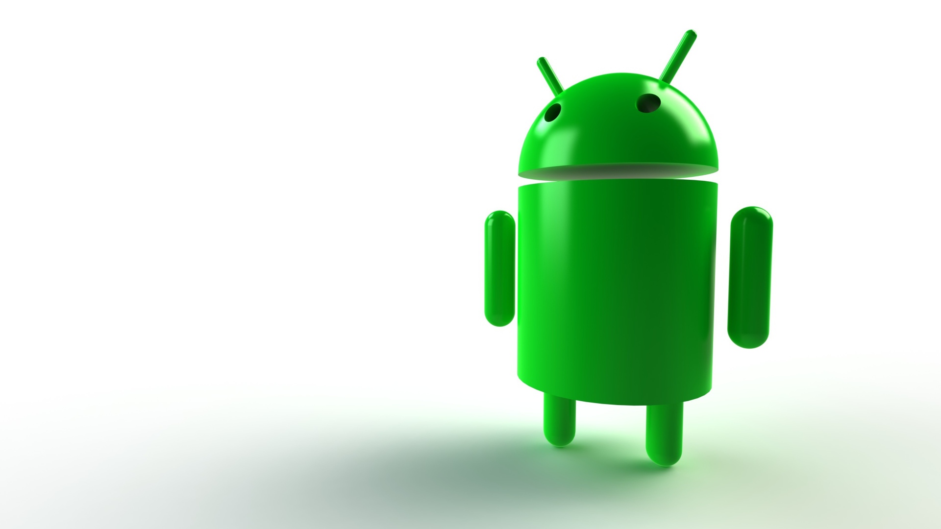Зеленый андроид на белом фоне