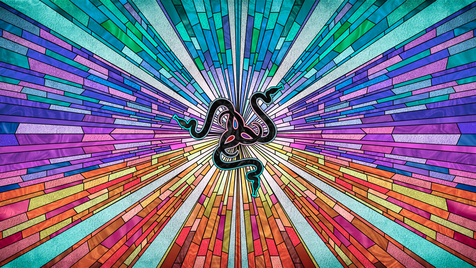 Значок Razer на разноцветном графическом фоне