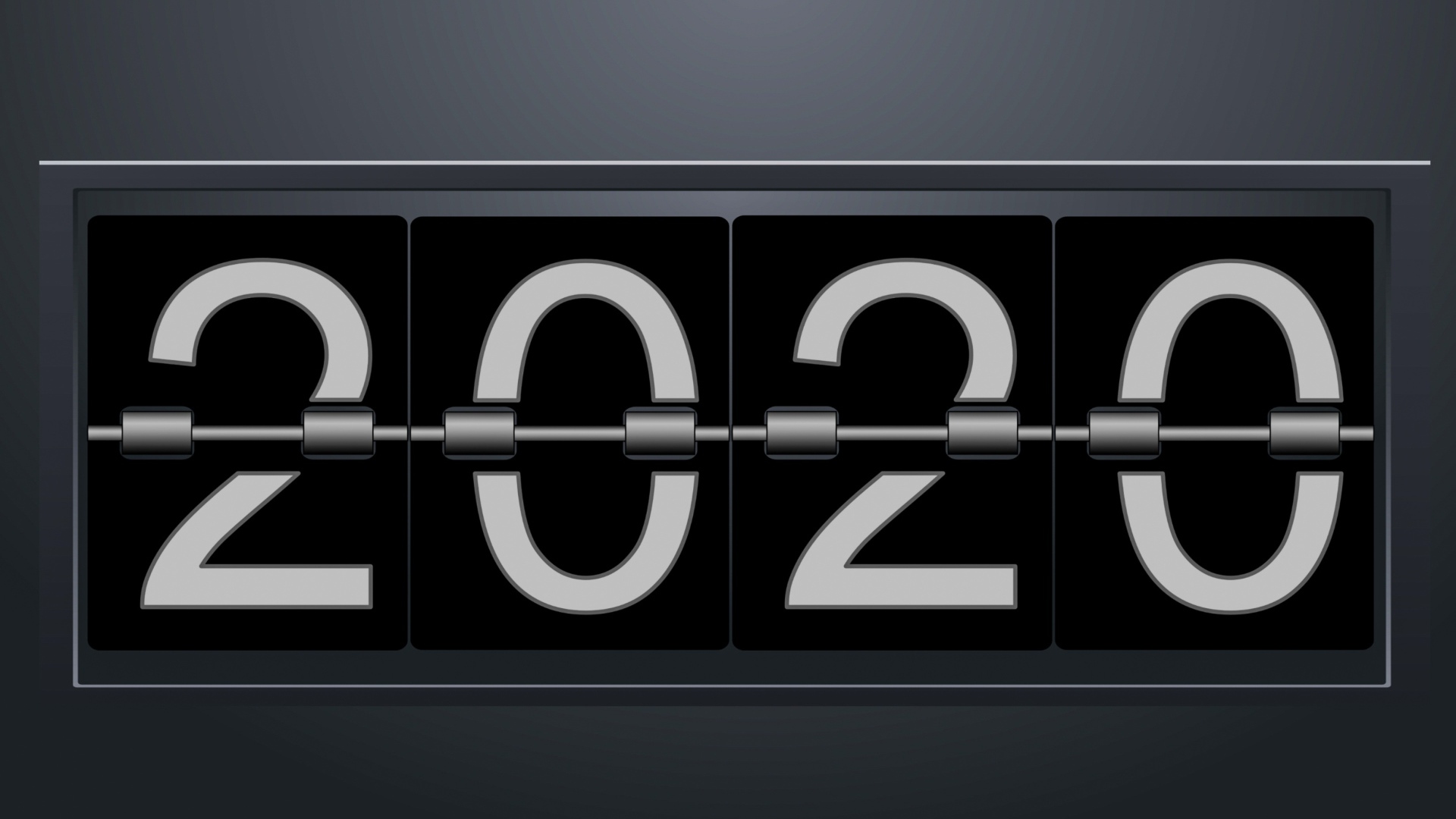 Перекидные цифры 2020 на сером фоне