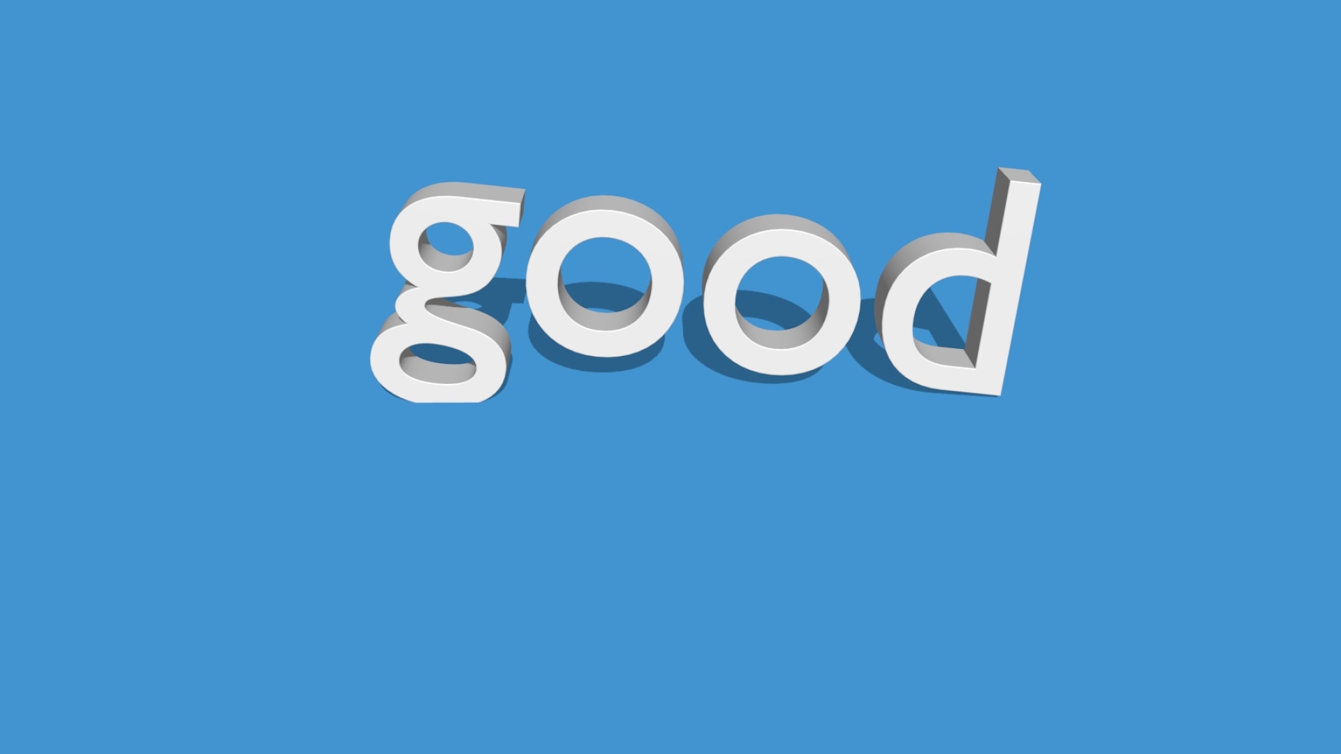 Белая надпись на английском good на голубом фоне