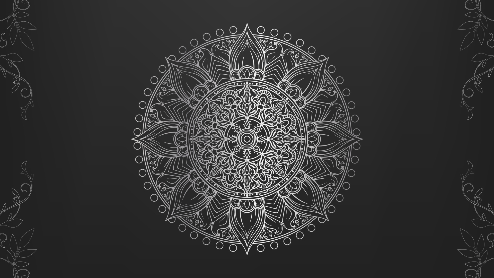 Необычный красивый белый рисунок на черном фоне