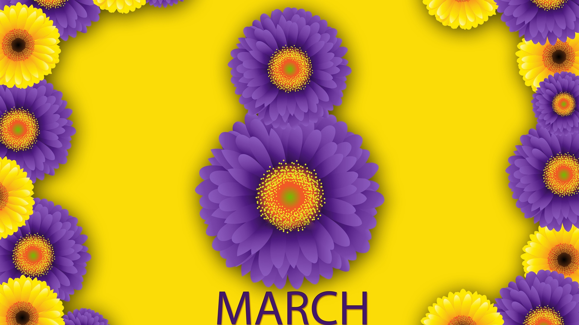 Восьмерка из цветов на Международный женский день