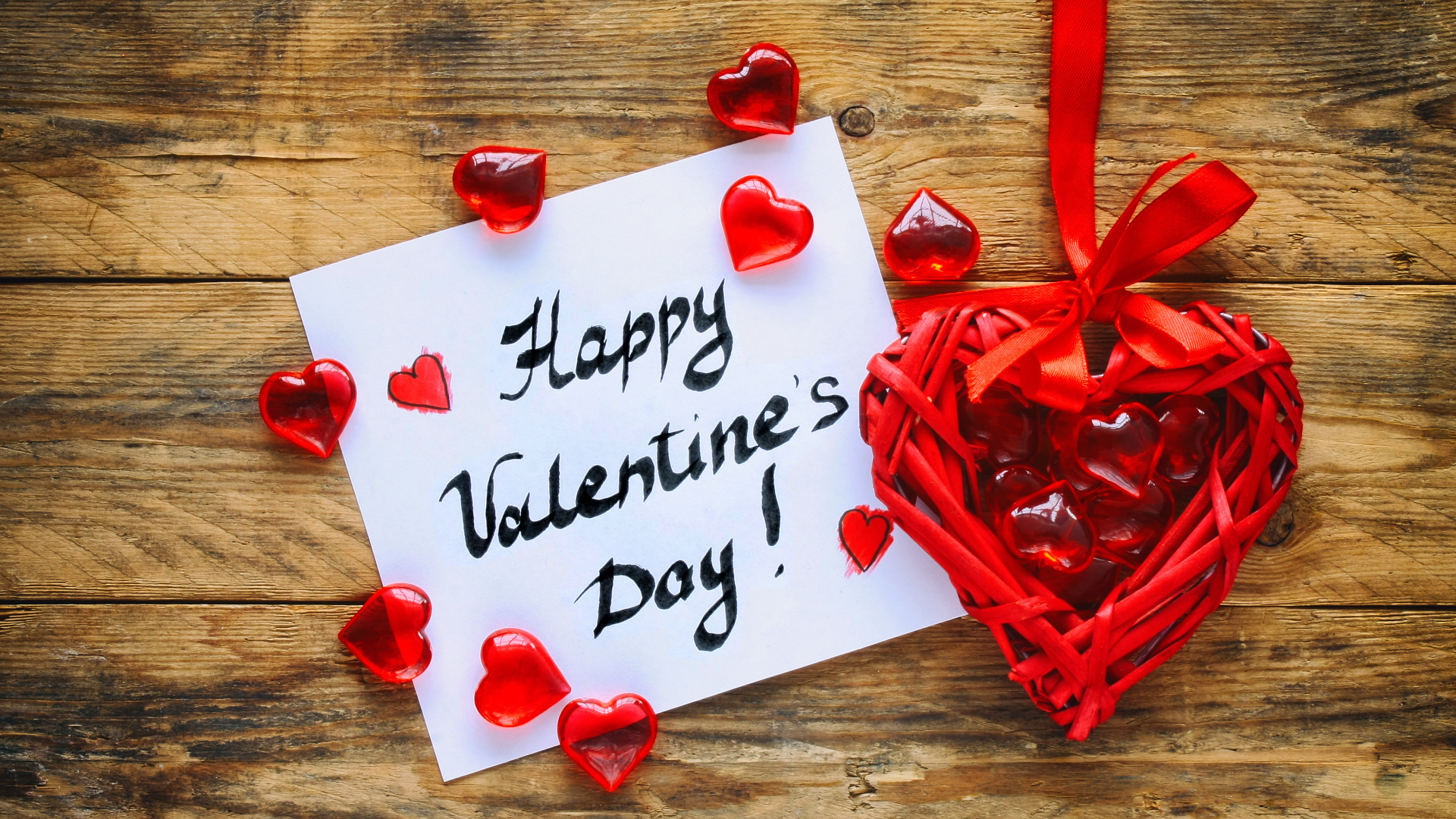 Красивое сердечко и открытка на День Святого Валентина 14 февраля