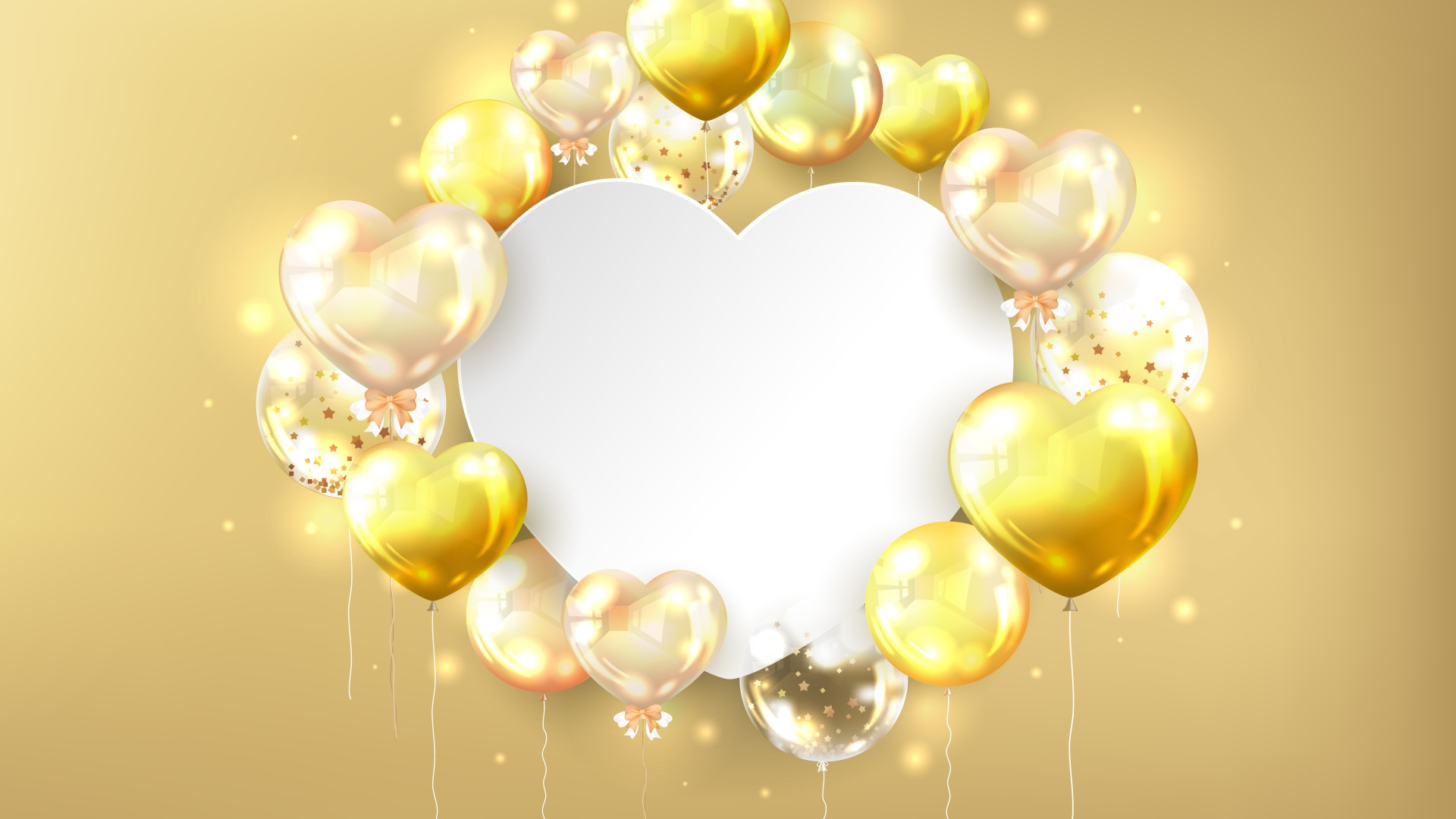 Белый фон с сердечками для поздравления 