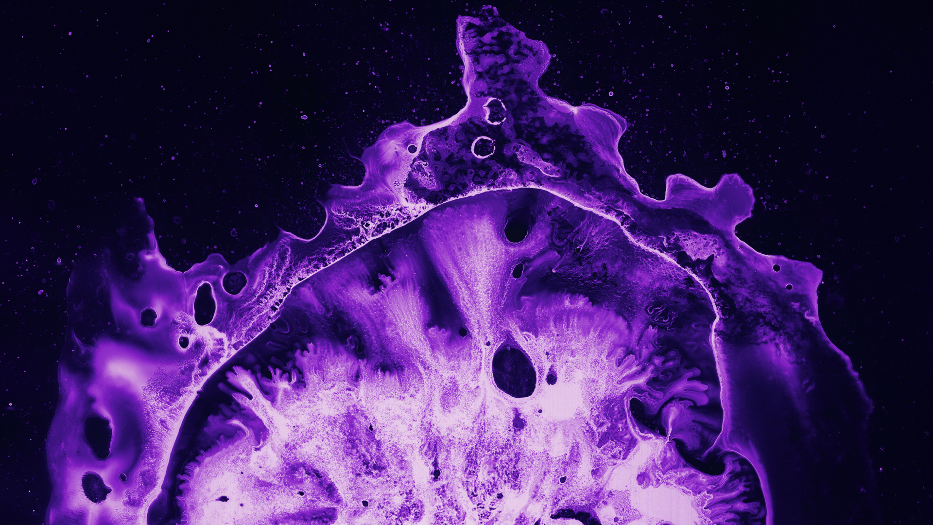 Фиолетовый коралл под микроскопом 