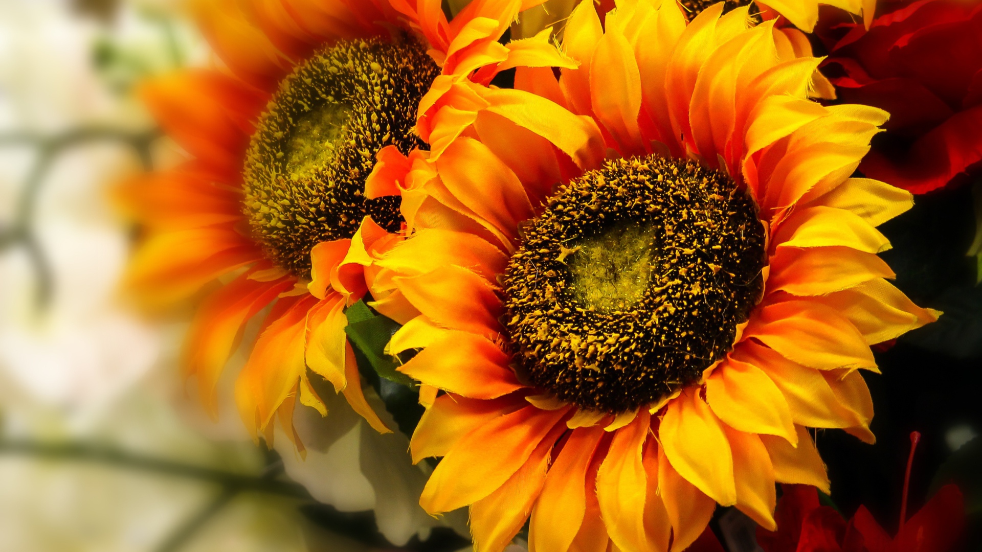 Искусственные цветы подсолнуха 