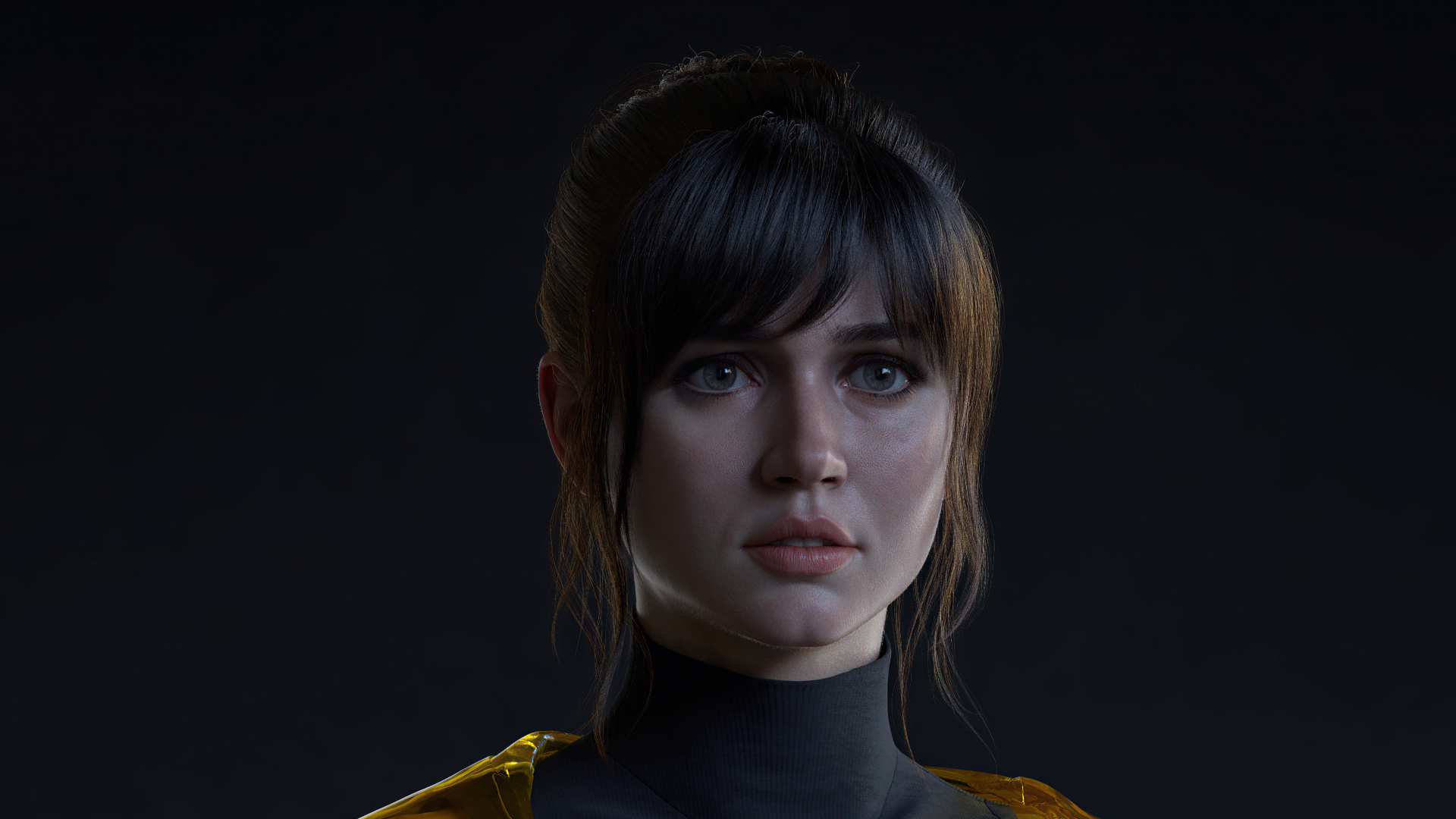 Актриса Анна Де Армас на черном фоне