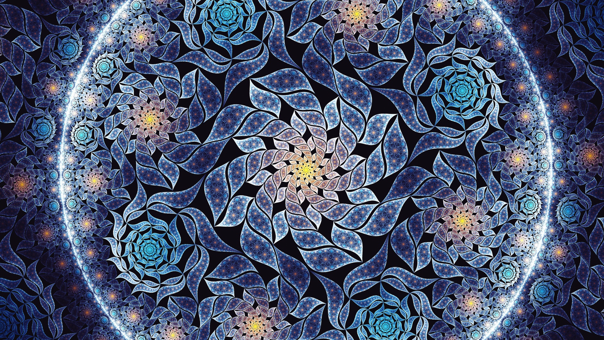 Красивый синий цветок мандала крупным планом