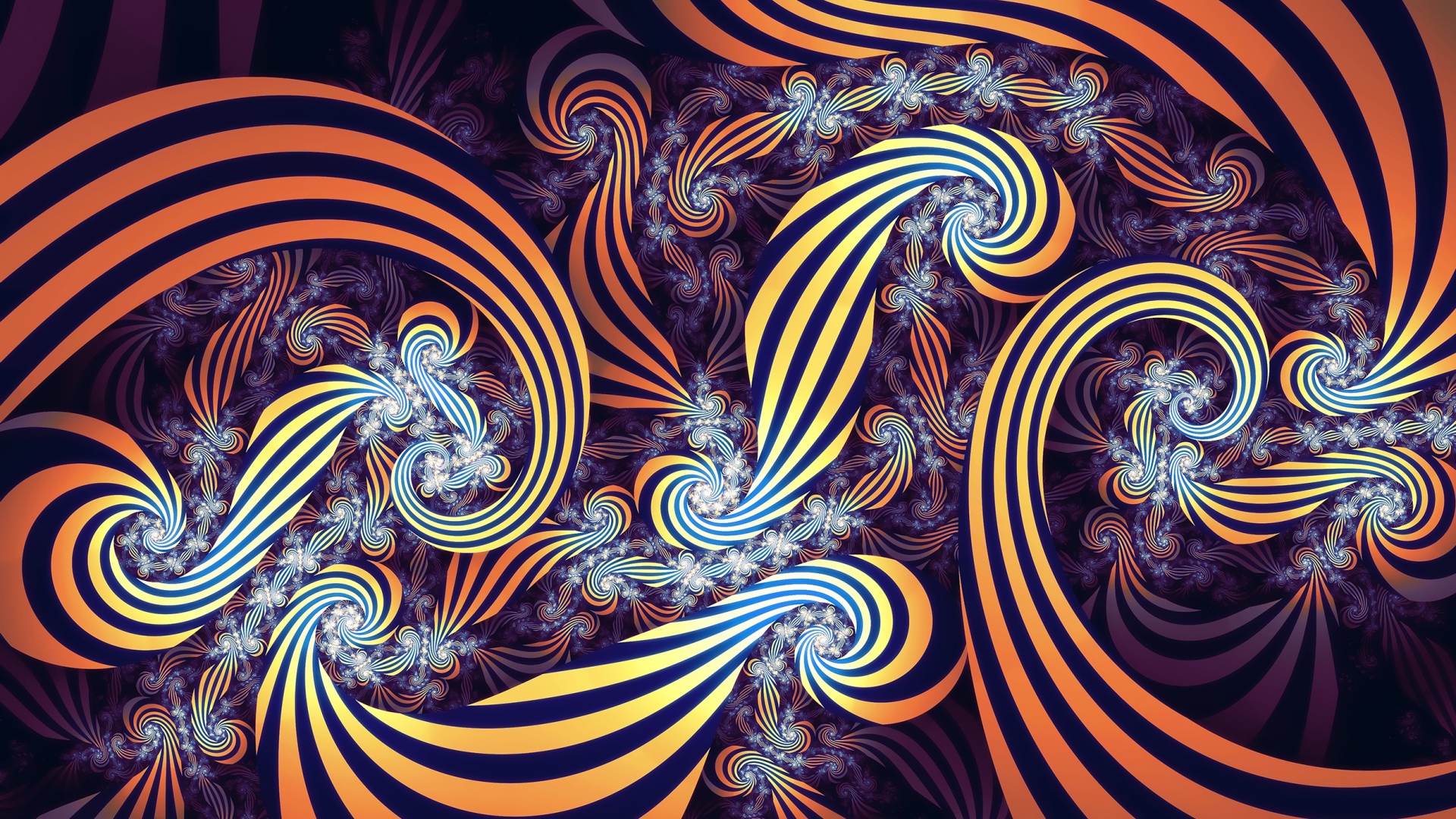 Beautiful fractal pattern with stripes