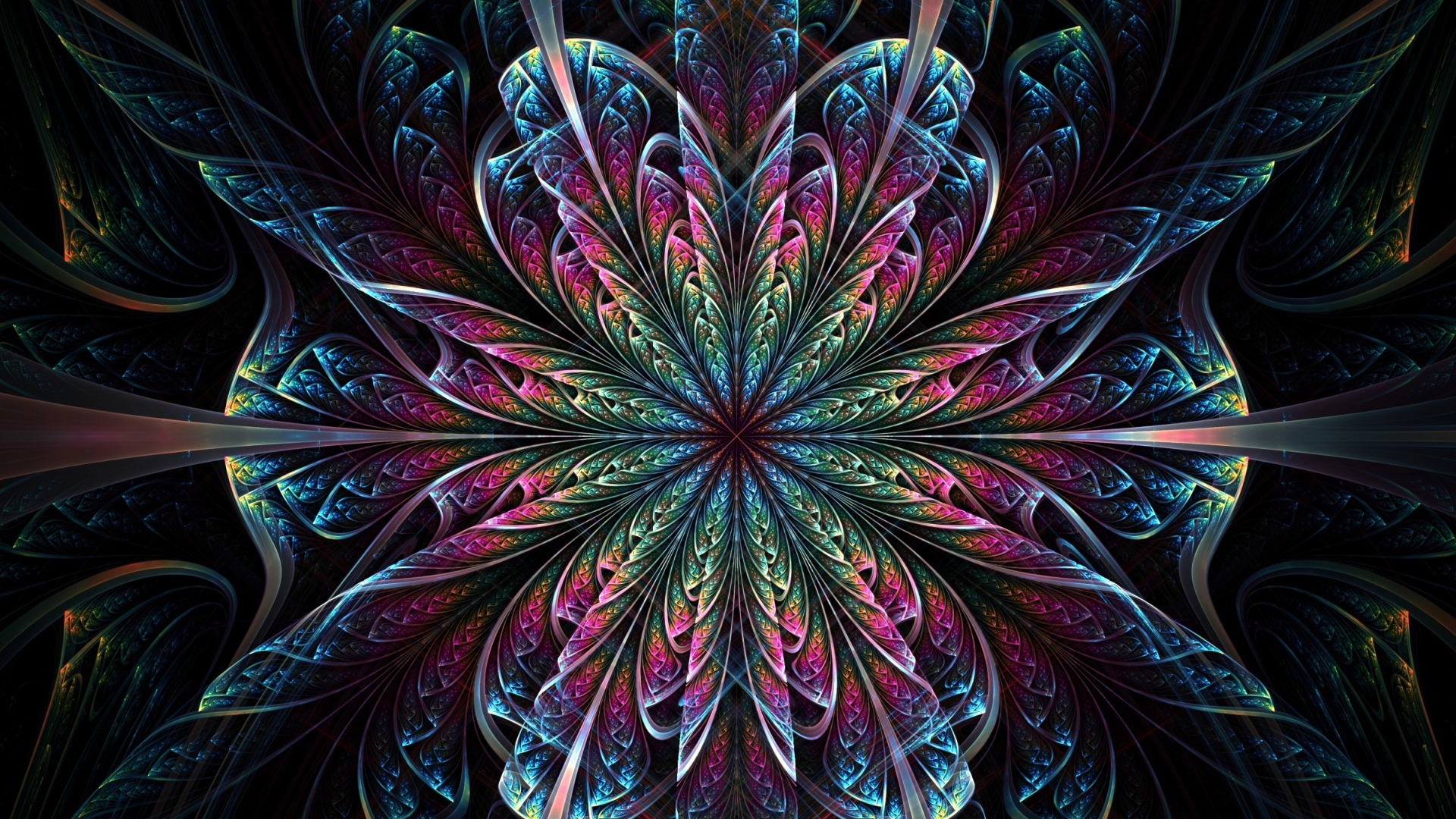 Красивый фрактальный волнистый цветок 