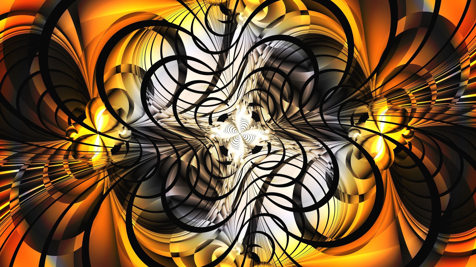 Черно- оранжевый абстрактный рисунок 