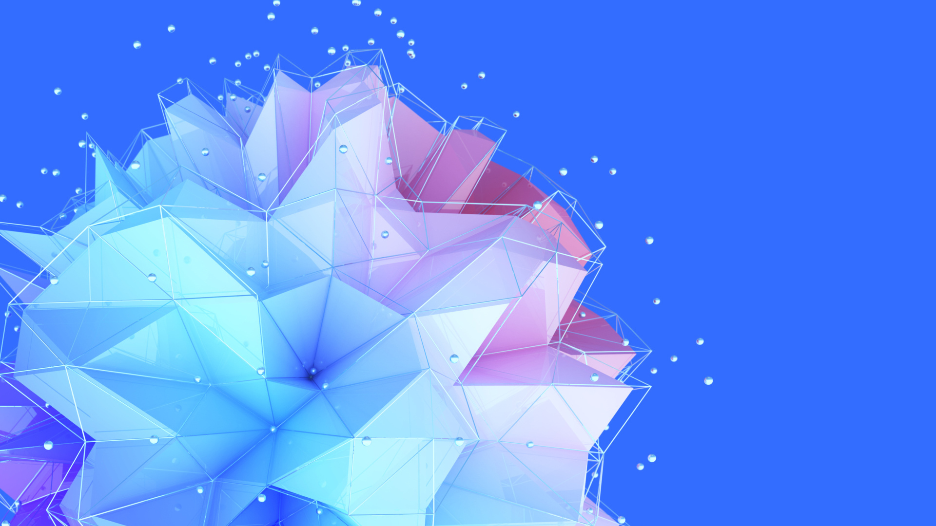 Голубой геометрический цветок на синем фоне 