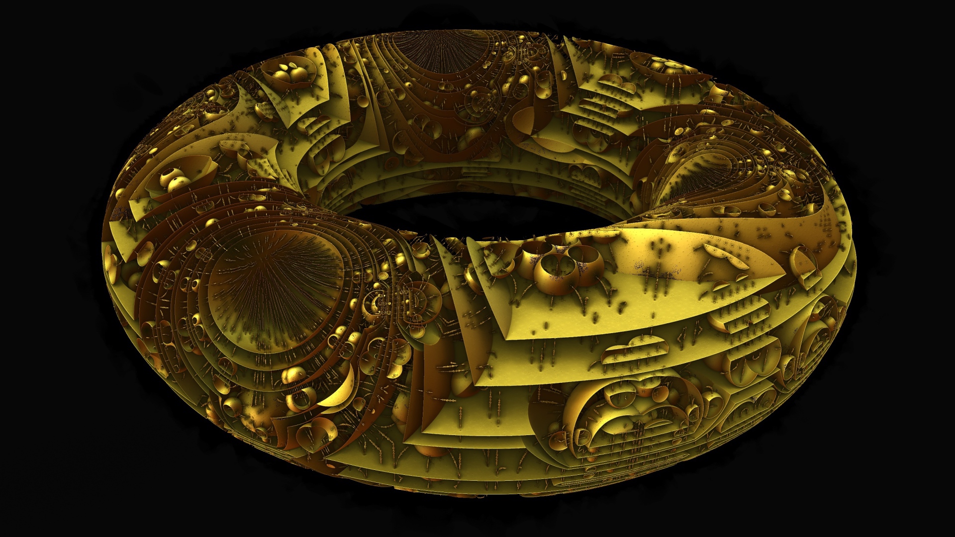 Фрактальное кольцо на черном фоне