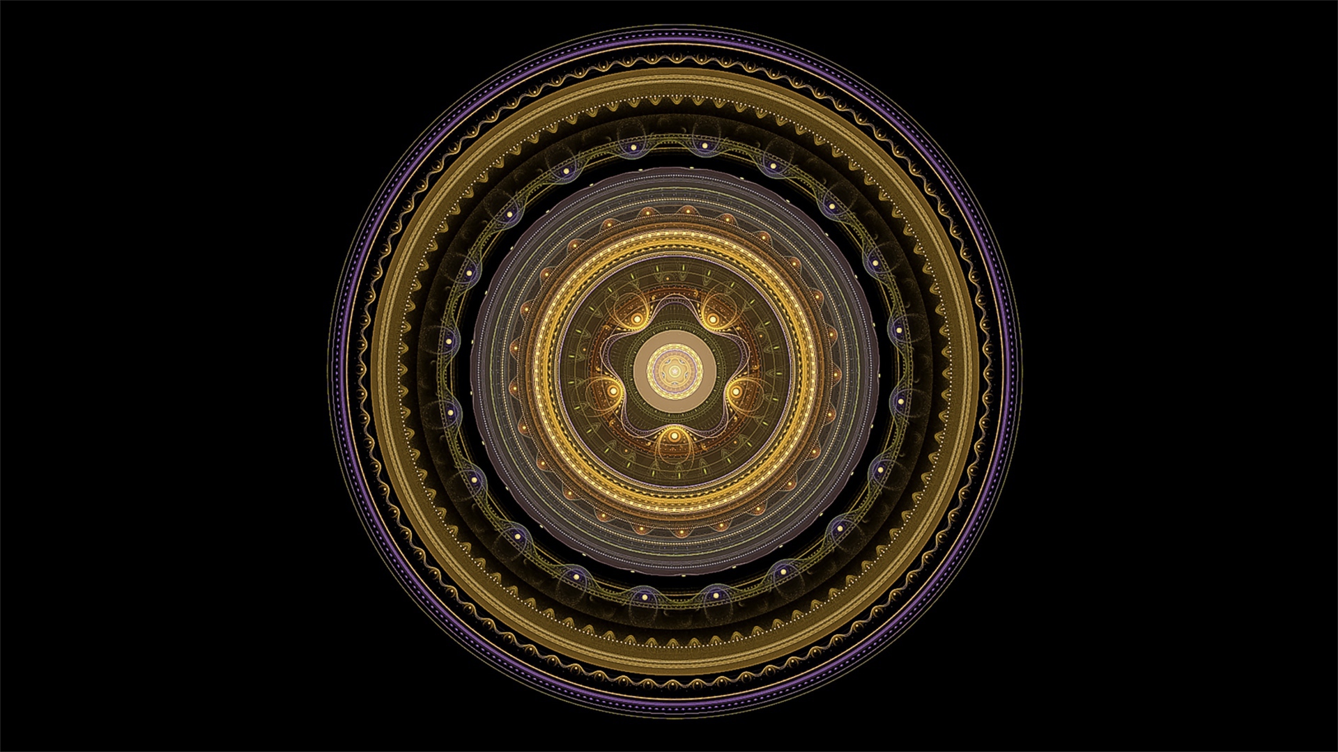 Золотой рисунок мандала на черном фоне