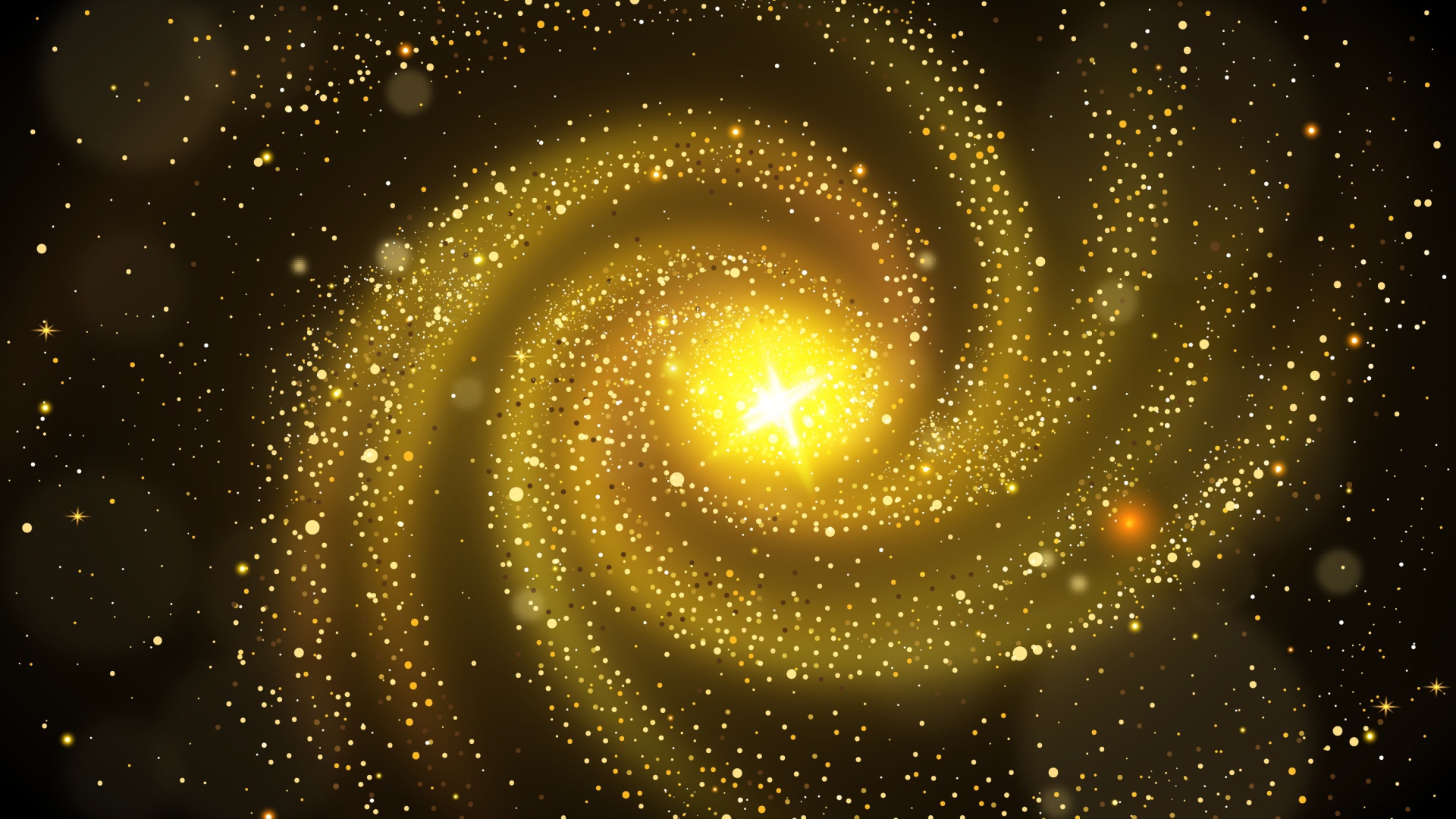 Золотая бесконечность с яркой звездой