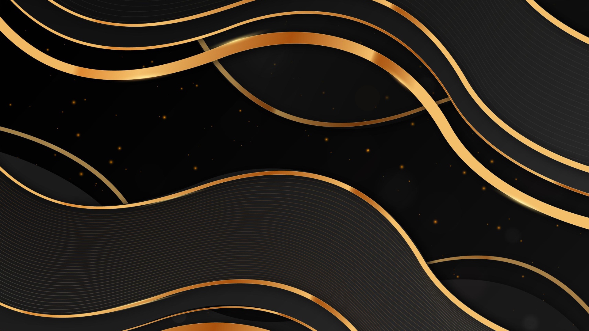 Золотые волны на черном фоне 