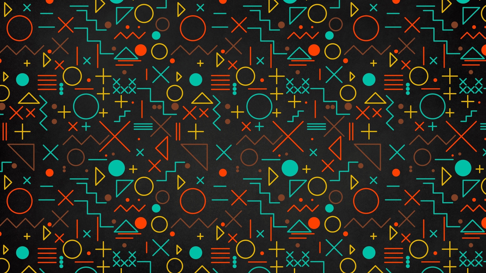 Разноцветные геометрические фигуры на черном фоне