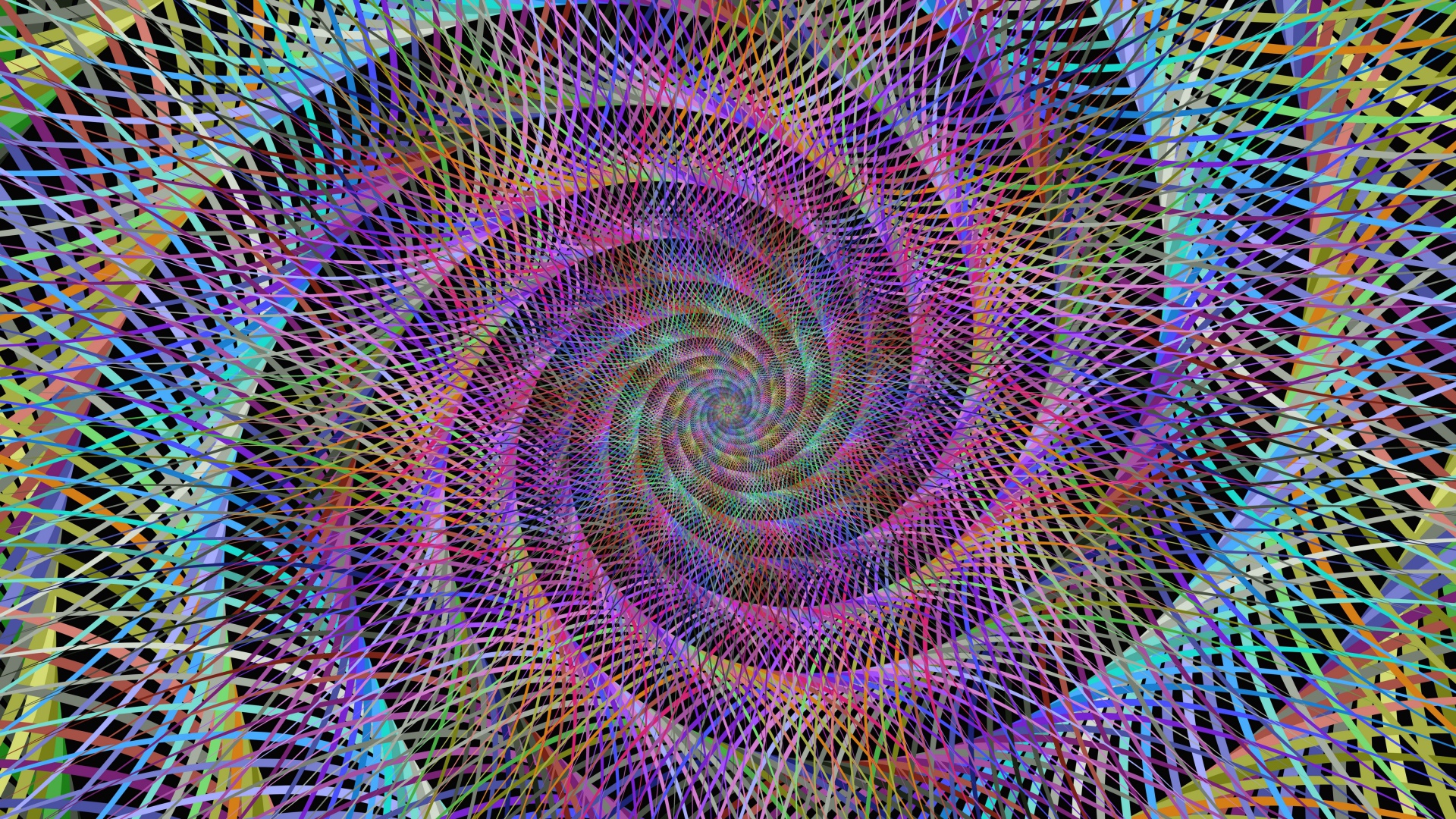 Разноцветный спиральный фрактальный рисунок