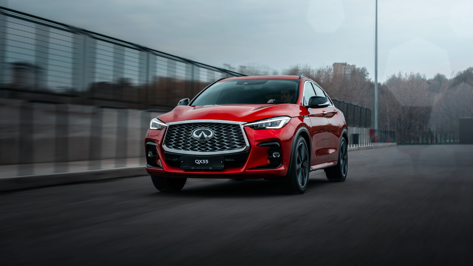 Красный внедорожник Infiniti QX55 AWD 2021 года