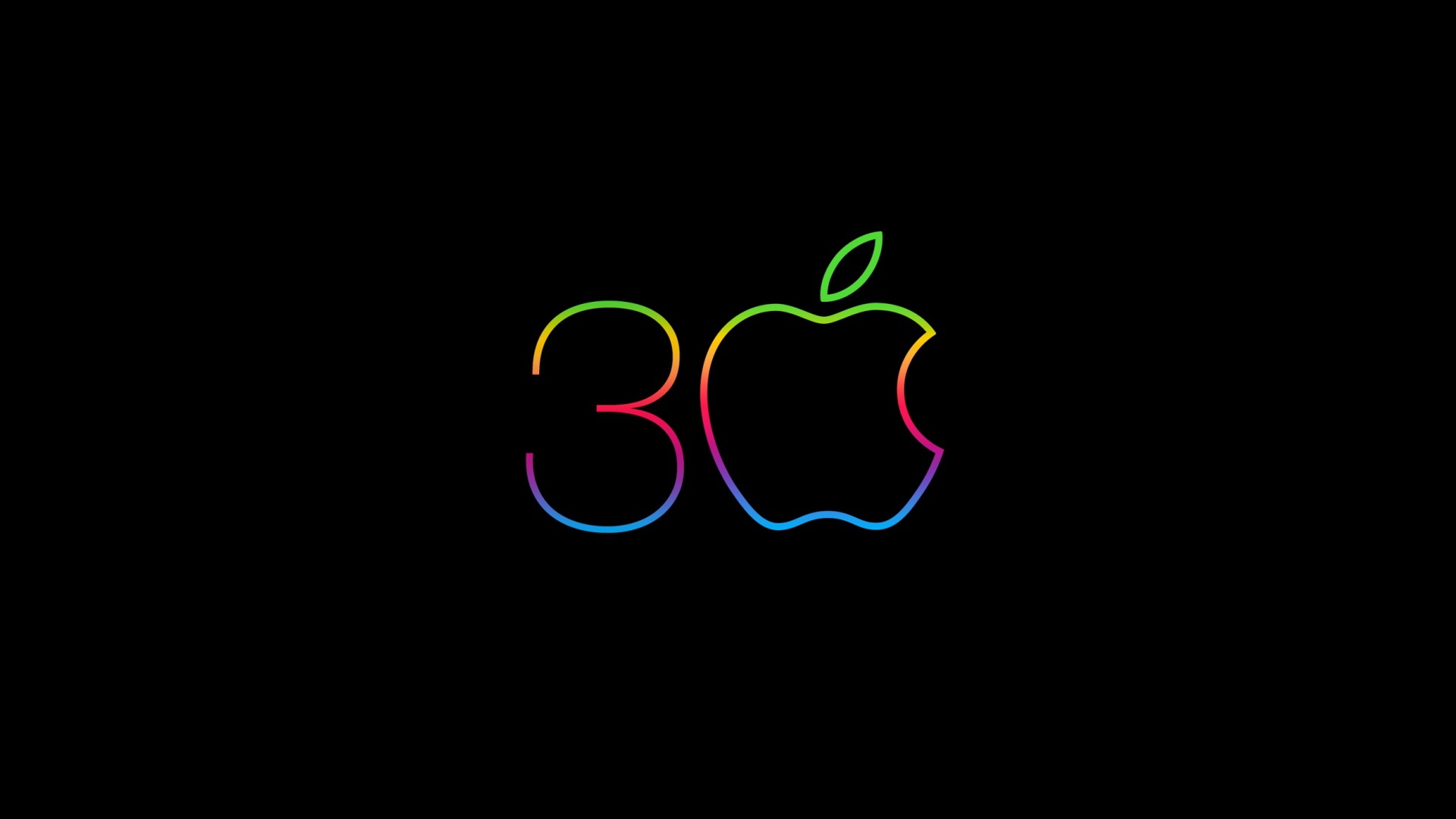 Неоновый значок apple на черном фоне 