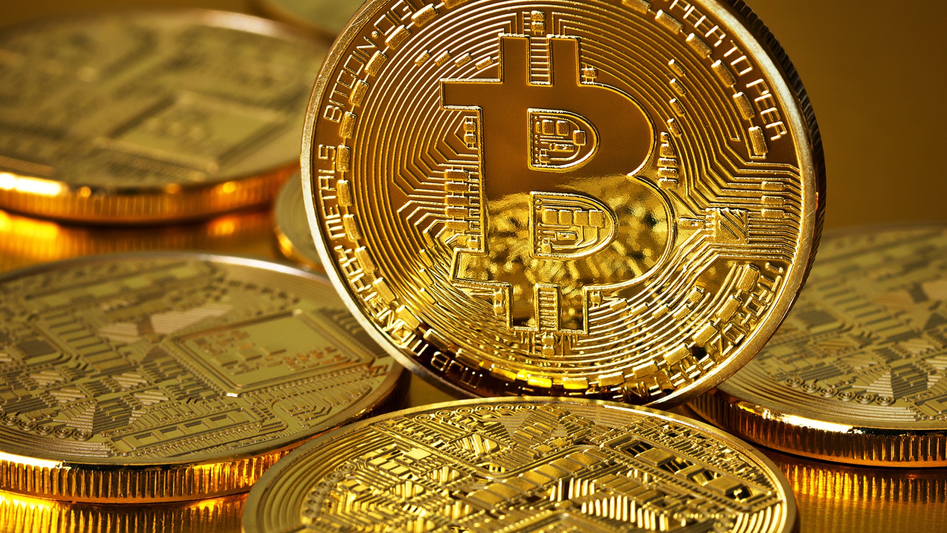 Big bitcoin coin close up