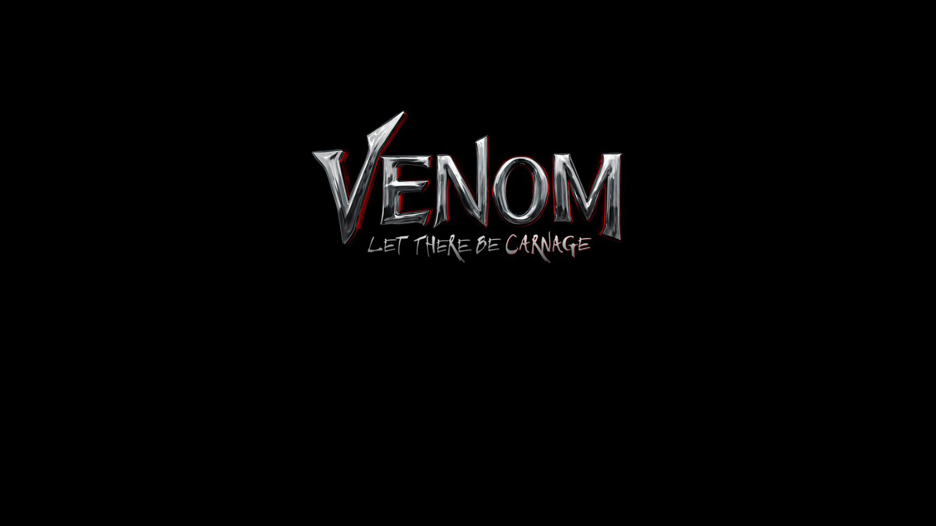 Логотип фильма Веном 2 на черном фоне