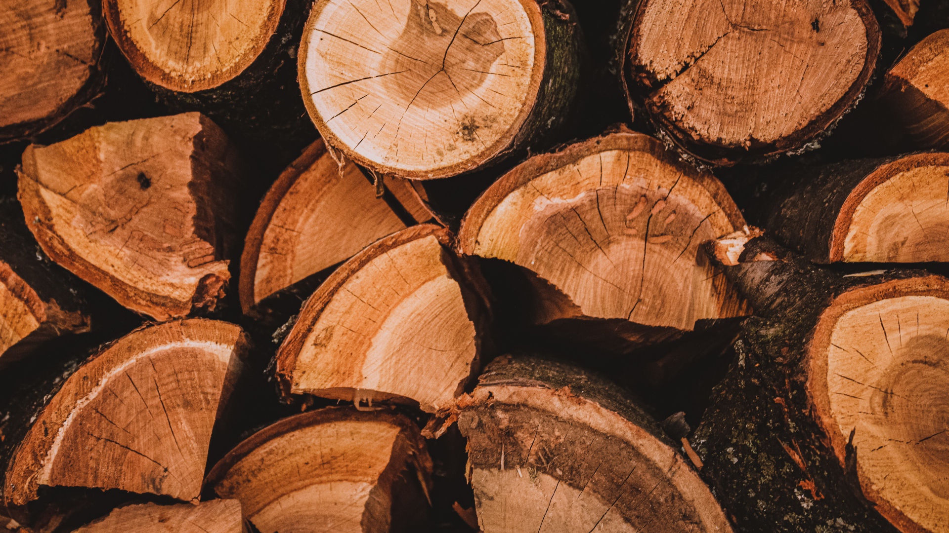 Рубленные дрова крупным планом