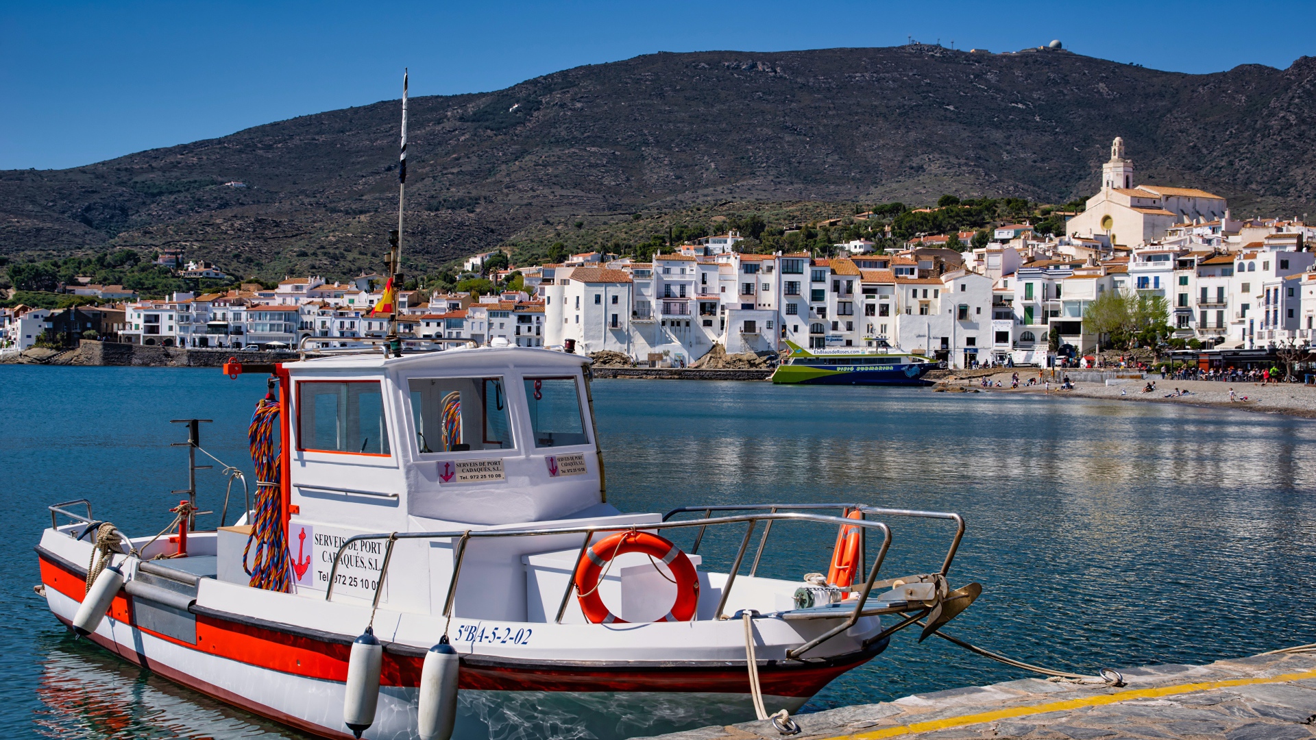 Motor boat on the coast of Greece