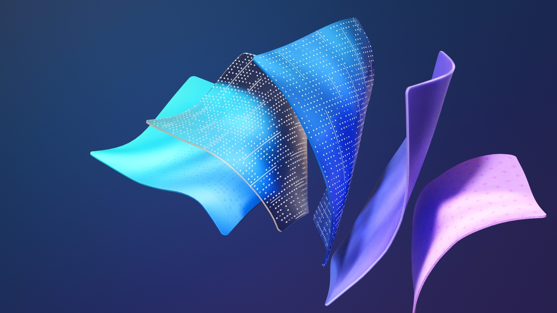 Рисунок 3д для  Windows 11 на синем фоне