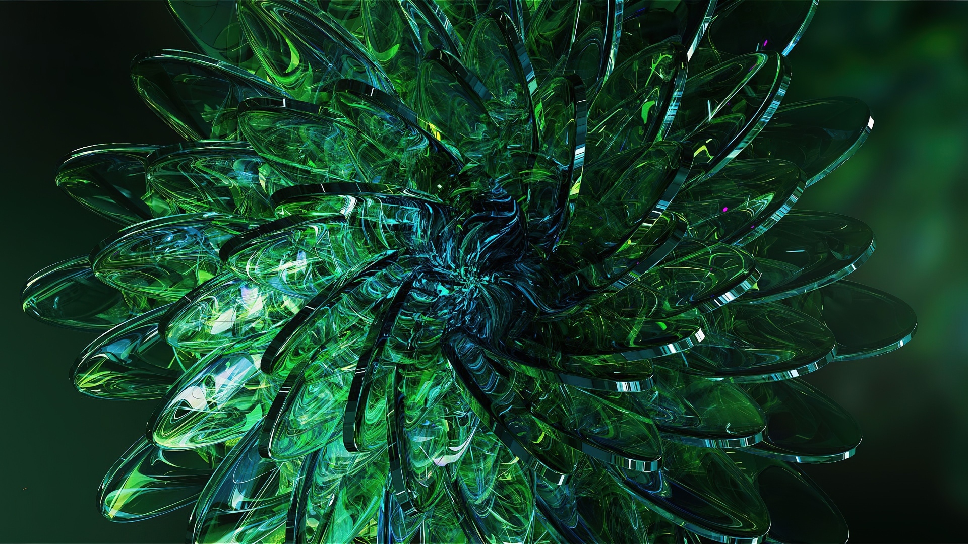 Красивый абстрактный зеленый цветок