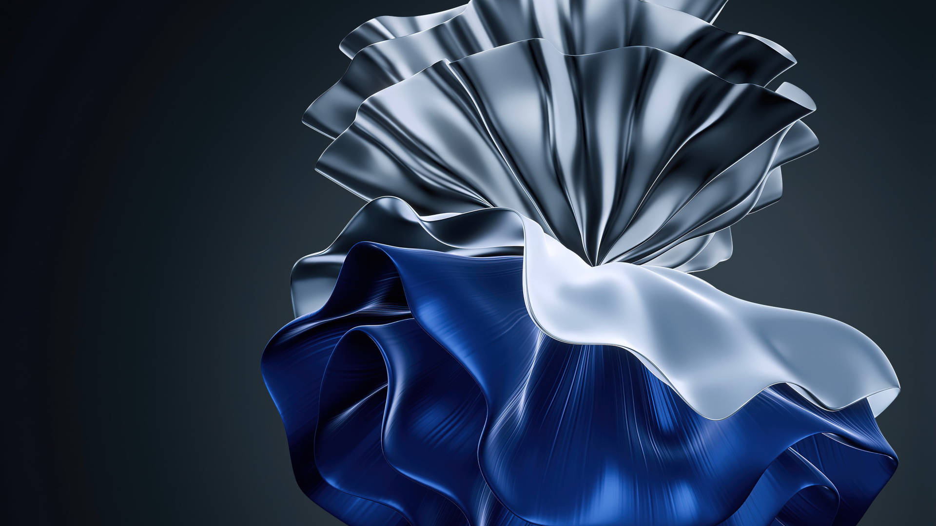 Синий и серебристый узор на сером фоне