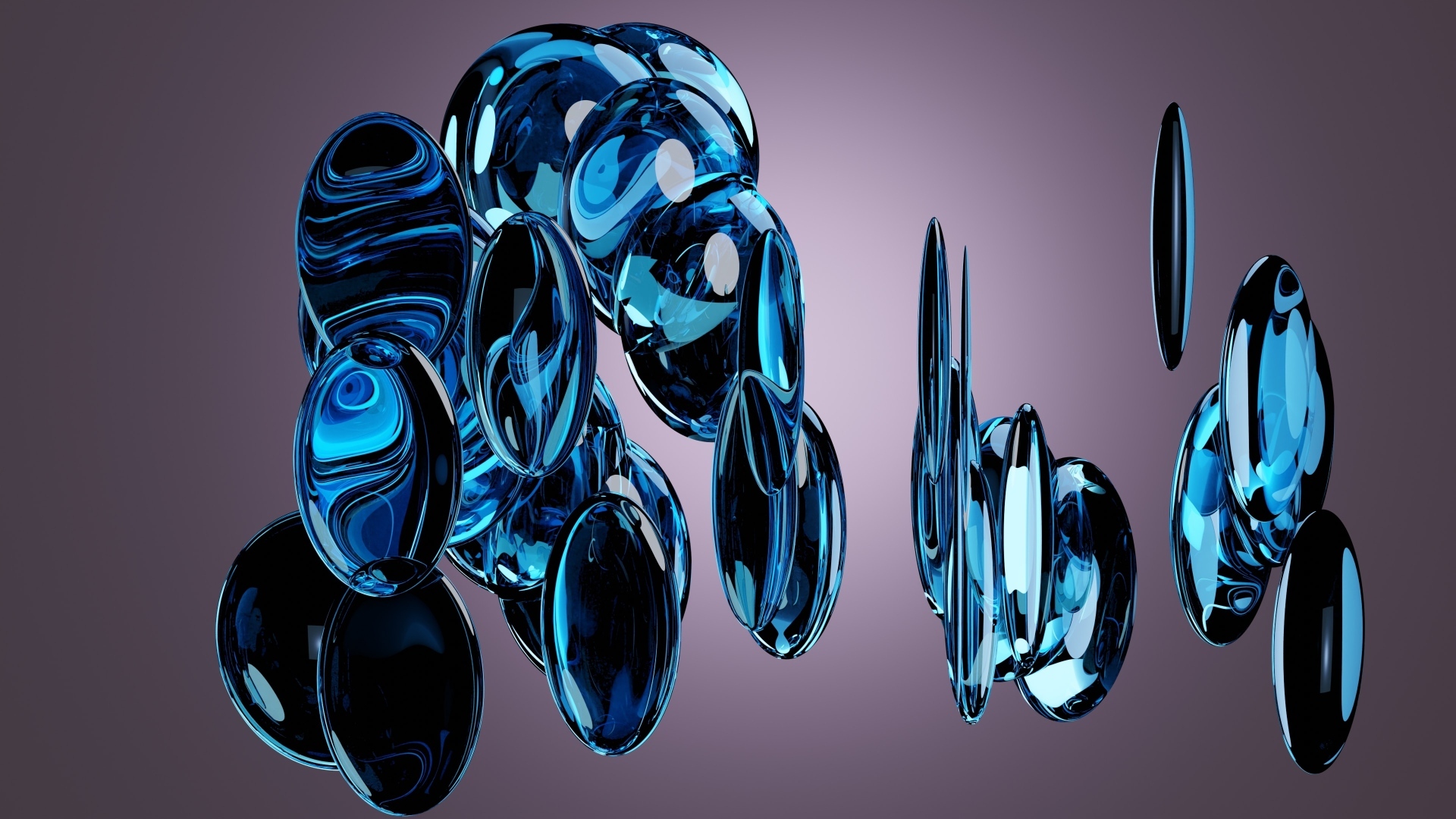 Синие кристаллы на черном фоне