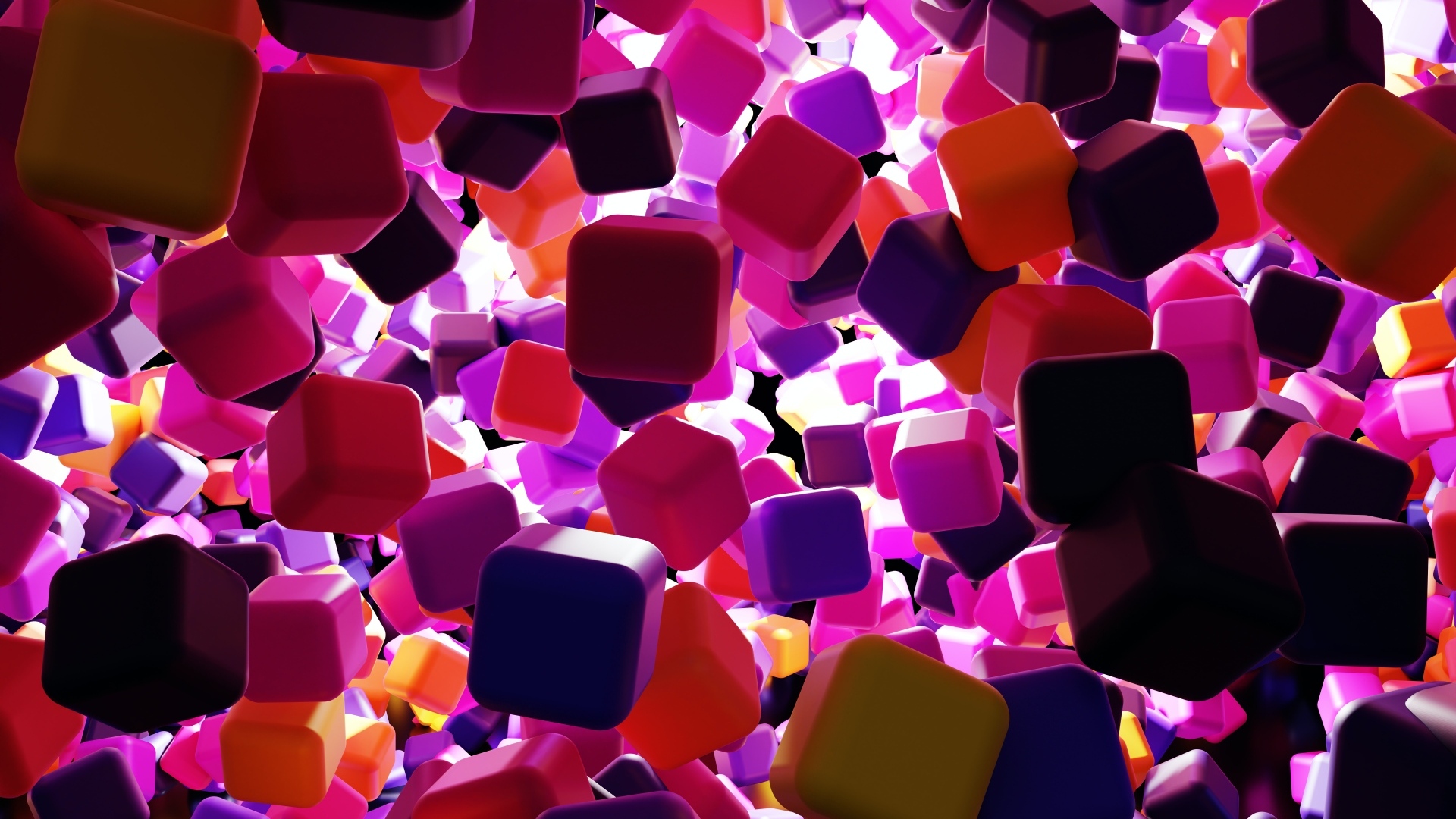 Много разноцветных кубиков 3д графика