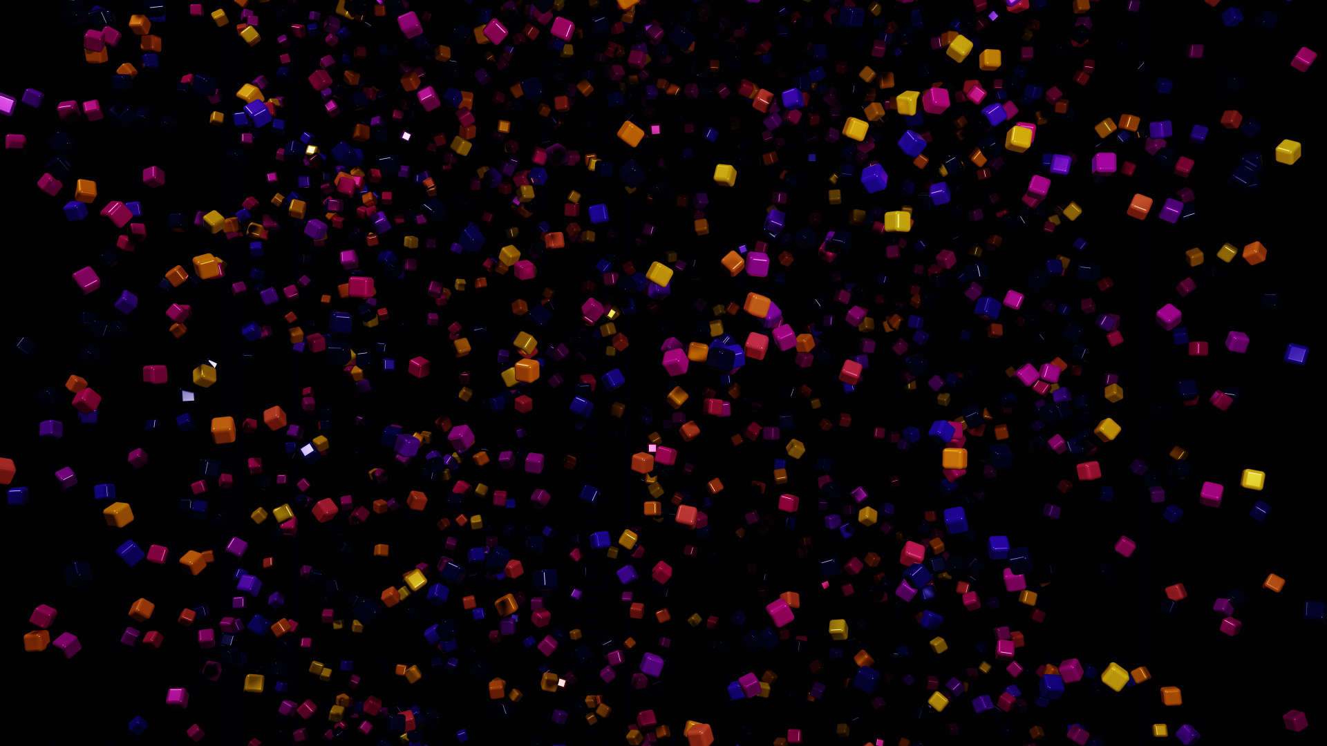 Разноцветные абстрактные кубики в воздухе