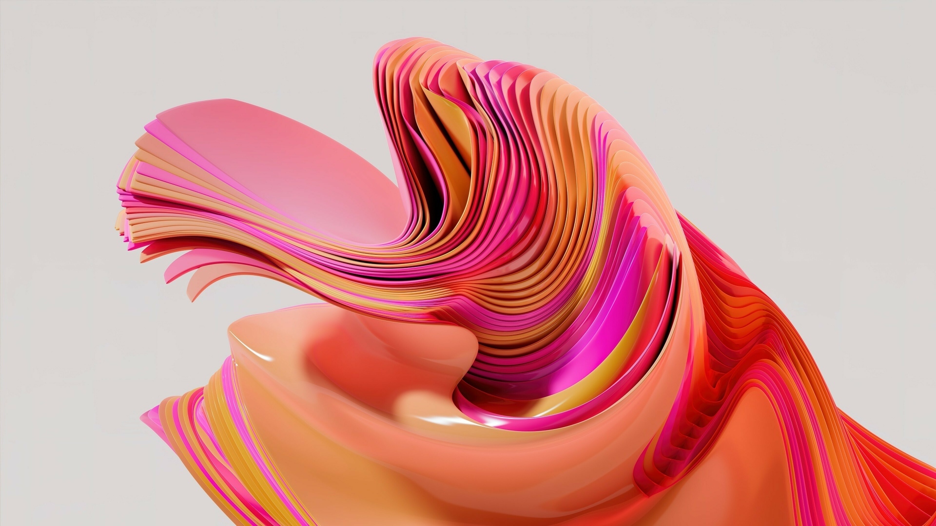 Розовые и оранжевые краски на сером фоне