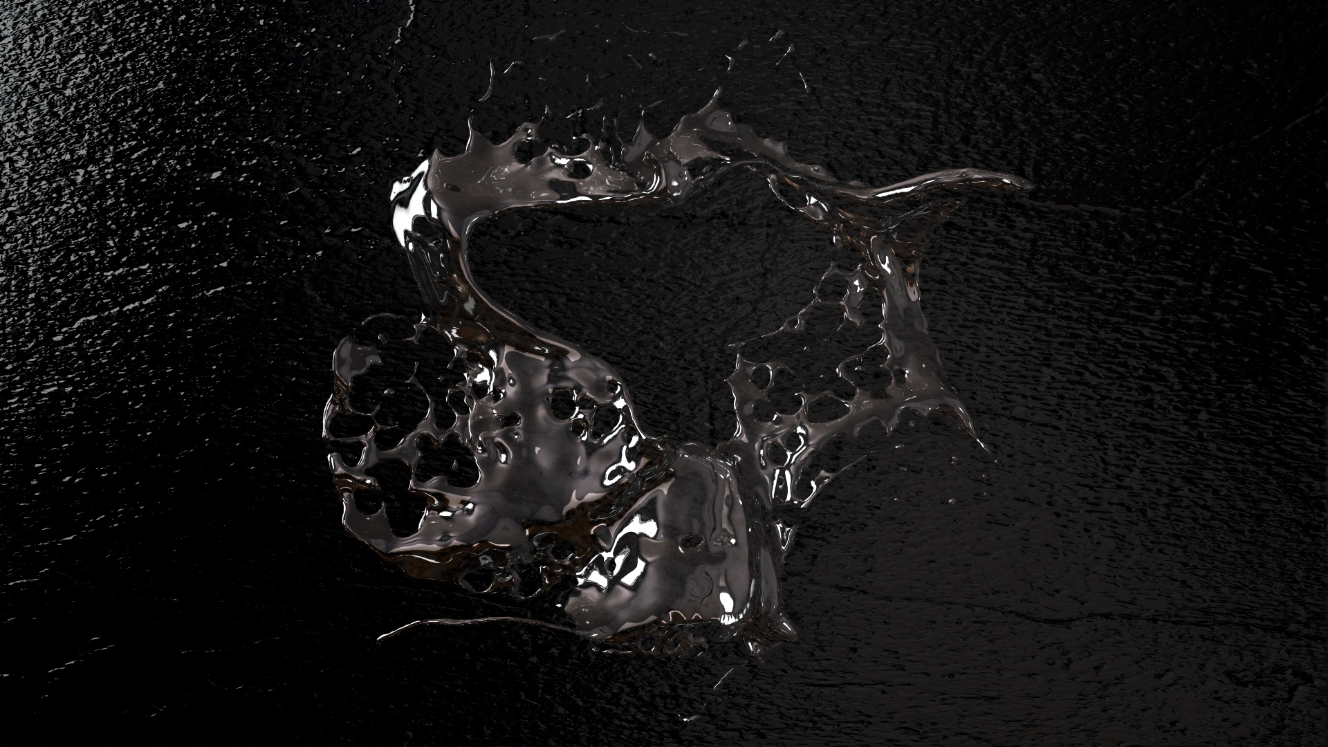 Брызги воды на черном фоне