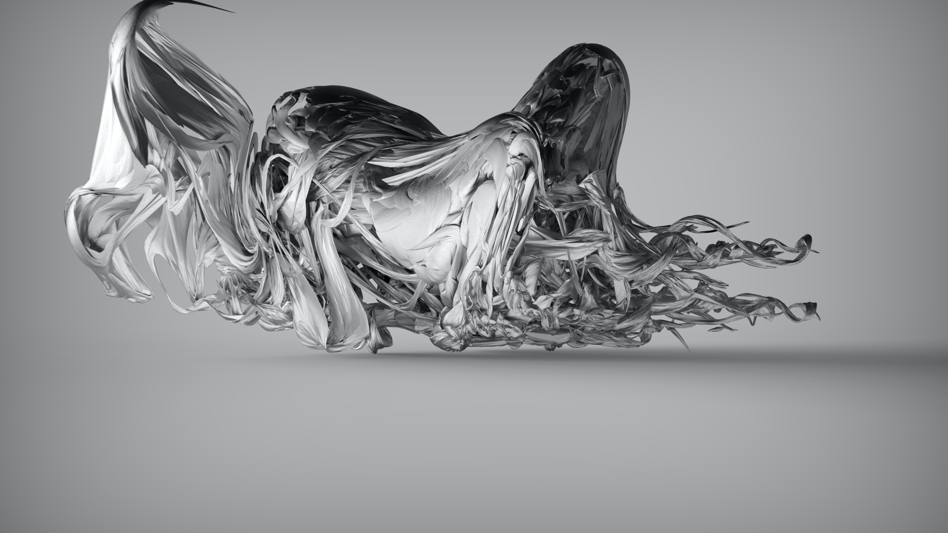 Необычный арт объект на сером фоне